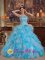 Laudenbach Cheap strapless Quinceanera Dress With colorful Organza Appliques Decorate Gown