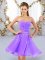 Lavender Lace Up Dama Dress Ruching Sleeveless Mini Length