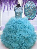 Baby Blue 15 Quinceanera Dress Square Sleeveless Lace Up