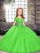 Customized Tulle Straps Sleeveless Lace Up Beading Pageant Dress in
