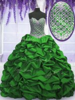 Edgy Strapless Sleeveless Taffeta Quinceanera Dresses Beading and Sequins and Pick Ups Lace Up(SKU PSSW0102-7BIZ)