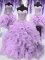 Sexy Four Piece Sequins Ball Gowns Sweet 16 Quinceanera Dress Lavender Sweetheart Organza Sleeveless Floor Length Lace Up