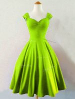 Glittering Yellow Green Lace Up Straps Ruching Dama Dress for Quinceanera Taffeta Sleeveless(SKU SWBD133-2BIZ)