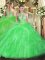 Nice Organza Lace Up Halter Top Sleeveless Floor Length 15th Birthday Dress Beading and Ruffles