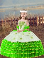 Organza Straps Sleeveless Lace Up Beading and Embroidery and Ruffled Layers Child Pageant Dress in(SKU XBLD021-2BIZ)