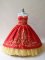 Exceptional Sweetheart Sleeveless Lace Up Quince Ball Gowns Red Satin