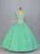 Apple Green Ball Gowns Tulle Sweetheart Sleeveless Beading Floor Length Lace Up 15th Birthday Dress
