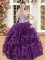 Comfortable Purple Sweetheart Neckline Beading and Ruffles and Ruffled Layers Ball Gown Prom Dress Sleeveless Lace Up