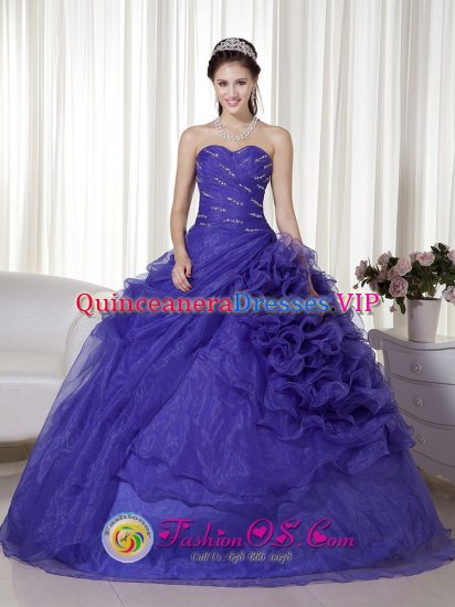Greenbrier Arkansas/AR Gorgeous Beaded and Ruched Bodice For Quinceanera Dress With Purple Ball Gown - Click Image to Close