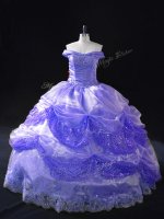 Deluxe Lavender Sleeveless Floor Length Beading and Pick Ups Lace Up Sweet 16 Dress(SKU PSSW1119-2BIZ)