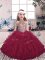 Tulle Sleeveless Floor Length Pageant Dress for Teens and Beading and Ruffles