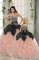 Glittering Peach Sweet 16 Dress Military Ball and Sweet 16 and Quinceanera with Beading and Ruffles Sweetheart Sleeveless Lace Up