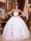 Fort Madison Iowa/IA Exquisite Embellished White Strapless Organza Quinceanera Dress With Embroidery Decorate