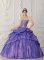 Boone Iowa/IA Custom Made Elegant Purple Embroidery and Beading Floor-length Quinceanera Dress With Pick-ups Taffeta