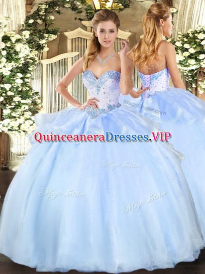 Sleeveless Lace Up Floor Length Beading 15th Birthday Dress - Click Image to Close