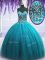 Designer Tulle Sleeveless Floor Length Quinceanera Gown and Beading