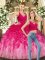 Chic Tulle Sleeveless Floor Length Sweet 16 Dresses and Ruffles