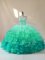 Sweetheart Sleeveless Lace Up Sweet 16 Dress Multi-color Organza