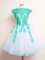 Glittering Mini Length Multi-color Dama Dress Tulle Sleeveless Appliques