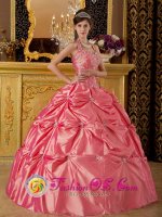 Luxuriously stunning Halter Waltermelon ball gown Quinceanera Dress in Surf City Carolina/NC(SKU QDZY144-BBIZ)