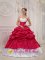 Customize Hot Pink and White Sweetheart Sweet 16 Dress With Pick-ups and Taffeta Beading in Rolling Hills Estates CA