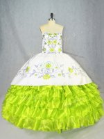 Glittering Lace Up Sweetheart Embroidery and Ruffled Layers Vestidos de Quinceanera Organza Sleeveless(SKU PSSW0964-3BIZ)