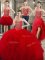 Discount Four Piece Floor Length Red Sweet 16 Dresses Sweetheart Sleeveless Lace Up