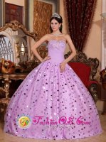 Tulle Sweetheart Lavender Stylish Quinceanera Dress With Sequins In Saugatuck Michigan/MI
