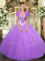 Custom Designed Tulle Sleeveless Floor Length Quince Ball Gowns and Beading(SKU SJQDDT1295002-3BIZ)
