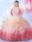 Dynamic Floor Length Multi-color 15th Birthday Dress Tulle Sleeveless Beading and Ruffles