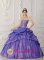Tamarac FL Custom Made Elegant Purple Embroidery and Beading Floor-length Quinceanera Dress With Pick-ups Taffeta