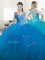 Straps Tulle Sleeveless Floor Length Sweet 16 Dresses and Beading and Ruffles
