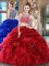 Super Pick Ups Floor Length Two Pieces Sleeveless Wine Red Quinceanera Dress Side Zipper
