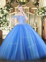 Designer Tulle Sleeveless Floor Length Quinceanera Gown and Beading(SKU SJQDDT1538002-3BIZ)
