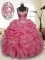 Clearance Sleeveless Beading and Ruffles and Pick Ups Zipper 15 Quinceanera Dress