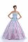 Light Blue Organza Lace Up Quinceanera Gown Sleeveless Floor Length Appliques