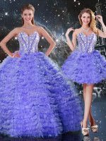 Exquisite Embroidery Quinceanera Gowns Purple Lace Up Sleeveless Floor Length(SKU QDDTA92001-10BIZ)