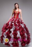 Westcliffe CO Colorful Halter Top Appliques Decorate Ruffles Layed For Modest Quinceanera Dress Custom Made