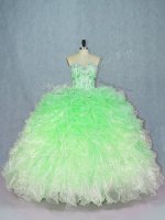 Sweetheart Sleeveless Lace Up 15th Birthday Dress Multi-color Organza