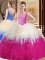 Sleeveless Zipper Floor Length Lace and Appliques and Ruffles Quinceanera Dress