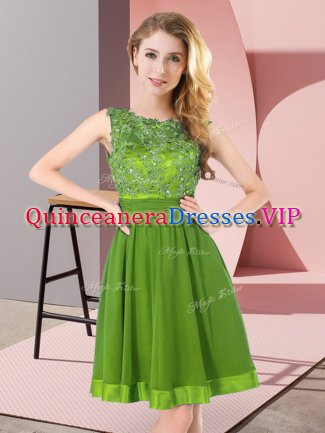 Chiffon Scoop Sleeveless Backless Beading and Appliques Damas Dress in