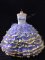 High Quality Scoop Sleeveless Lace Up Ball Gown Prom Dress Lavender Organza