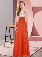 Colorful Rust Red Sleeveless Appliques Floor Length Quinceanera Court Dresses(SKU BMT0370-2BIZ)