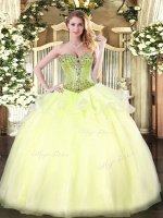 Sleeveless Floor Length Beading Lace Up Sweet 16 Dress with Light Yellow(SKU SJQDDT1106002-3BIZ)