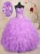 Dazzling Sweetheart Sleeveless Lace Up Quince Ball Gowns Lilac Organza