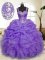 Beading and Ruffles and Pick Ups Quinceanera Dress Lavender Zipper Sleeveless Floor Length
