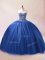 Sweetheart Sleeveless Sweet 16 Dresses Floor Length Beading Blue Tulle