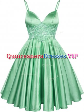 Glamorous Sleeveless Elastic Woven Satin Lace Up Quinceanera Court Dresses for Prom and Party and Wedding Party