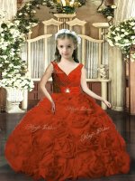 High Class Sleeveless Backless Floor Length Beading and Ruching Pageant Gowns For Girls