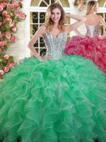 New Arrival Floor Length Green Quinceanera Dress Sweetheart Sleeveless Lace Up